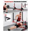 imageYOLEO Squat Rack with Adjustable PullUp Bar ampamp Extended Safety Arms MultiFunctional Power Racks Squat Stand for Home Gym Garage ampamp Basement 35quot67quot Width Fixed 83 Frame Height PullUp Bar Height 715quot805quot Fits 6FT ampamp 7FT BarbellsRedDark