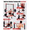imageYOLEO Squat Rack with Adjustable PullUp Bar ampamp Extended Safety Arms MultiFunctional Power Racks Squat Stand for Home Gym Garage ampamp Basement 35quot67quot Width Fixed 83 Frame Height PullUp Bar Height 715quot805quot Fits 6FT ampamp 7FT BarbellsRedDark