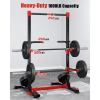 imageYOLEO Squat Rack with Adjustable PullUp Bar ampamp Extended Safety Arms MultiFunctional Power Racks Squat Stand for Home Gym Garage ampamp Basement 35quot67quot Width Fixed 83 Frame Height PullUp Bar Height 715quot805quot Fits 6FT ampamp 7FT BarbellsRedDark