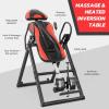 imageYOLEO Inversion Table Massage ampamp Heat Inversion Table 2025 New Inversion Table for Back Pain Relief Equipment wRemote Control Reversible Ankle Holders Heavy Duty up to 320lbsRed