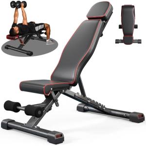 imageYOLEO 880LB Adjustable Weight Bench for Bench Press MAX Foldable Weight Bench with Bench Press StandExtended Head for Home GymFull Body Workout 90 Degree Workout Bench User 656Max VersionExtra LargeBlack