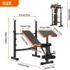 imageYoleo Olympic Weight Bench Set with Squat Rack Adjustable Bench Press with Leg Developer Preacher Curl Rack Fitness Strength Training for Home Gym