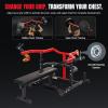imageYOLEO Chest Press Machine 1100LBS Bench Press Machine with Separate Press Station amp Adjustable Weight Bench Independent Converging ArmsRedBlack
