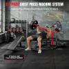 imageYOLEO Chest Press Machine 1100LBS Bench Press Machine with Separate Press Station amp Adjustable Weight Bench Independent Converging ArmsRedBlack