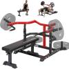 imageYOLEO Chest Press Machine 1100LBS Bench Press Machine with Separate Press Station amp Adjustable Weight Bench Independent Converging ArmsRedBlack