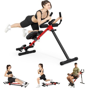 image:imageYoleo Ab Machine for Home 2in1 Adjustable Ab Trainer Machine Foldable  Up to 633LB 95 preassembled Ab crunch rowing amp Roman Chair workouts 8height adjustment dual padded seats LCD monitorV10 Standard Foam25