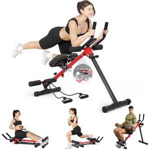 image:imageYoleo Ab Machine for Home 2in1 Adjustable Ab Trainer Machine Foldable  Up to 633LB 95 preassembled Ab crunch rowing amp Roman Chair workouts 8height adjustment dual padded seats LCD monitorV20 Thick Foam30