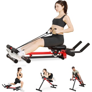 image:imageYoleo Ab Machine for Home 2in1 Adjustable Ab Trainer Machine Foldable  Up to 633LB 95 preassembled Ab crunch rowing amp Roman Chair workouts 8height adjustment dual padded seats LCD monitorV20 Rowing Machine